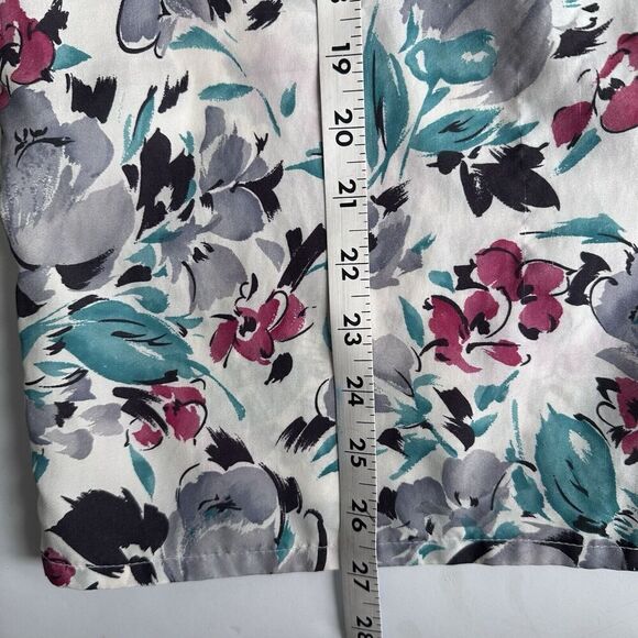 Vintage ACT III Button Up Blouse Tie Neck Secretary Floral Print Women’s Size L - Picture 8 of 12